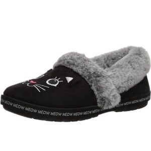🆕Skechers Womens Bobs Meow Memory Foam Slippers Kitty Cat Size 8